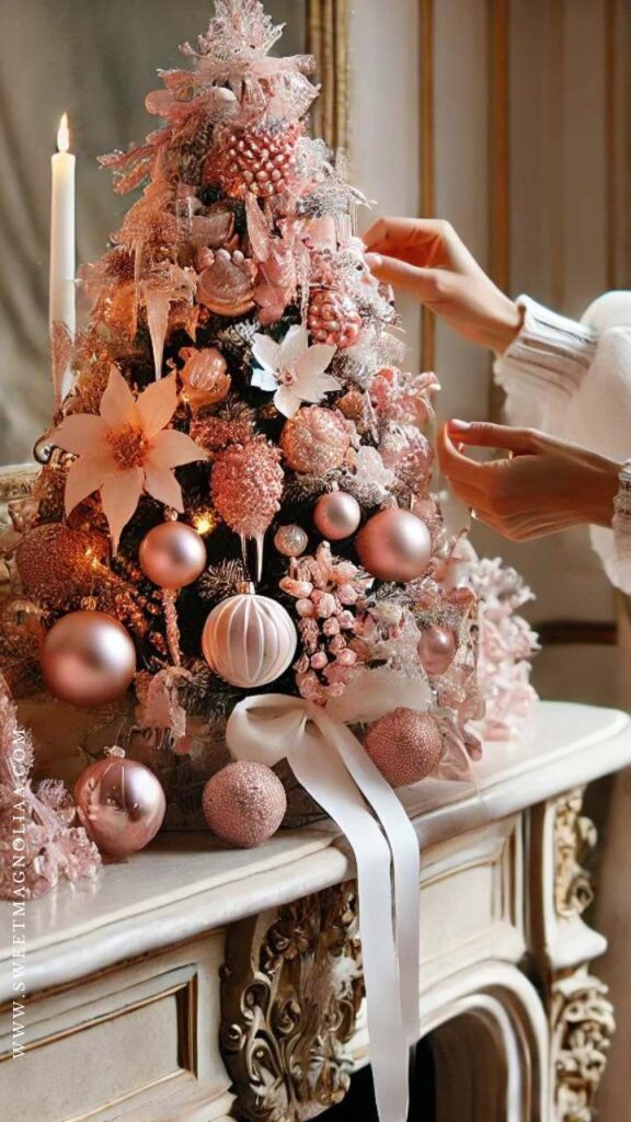 The Christmas tree is the centerpiece of holiday décor, and in a pink and white theme, it sets the tone for the entire room. You have several options for creating the perfect pink Christmas tree: