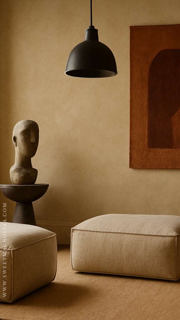 Mass-produced is out. One-of-a-kind is in. Hand-thrown ceramics, woven textiles, carved wood. Even a single artisanal object adds a global, bespoke energy.