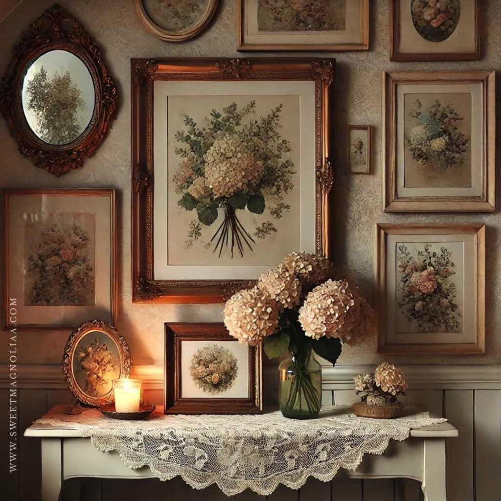The shabby chic entryway is like a beloved heirloom — beautiful, slightly worn, and full of soul. Think whitewashed furniture, floral fabrics, and dainty details that make the space feel both feminine and relaxed.