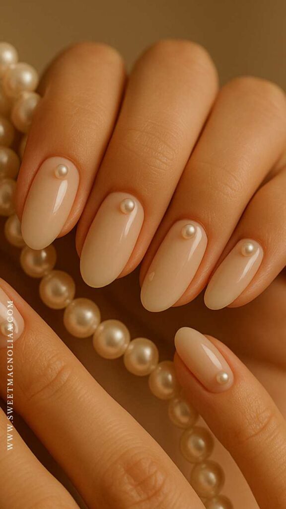 Winter Nail Designs: 15. Pearl Accents