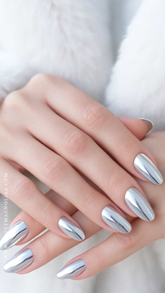 Winter Nail Designs: 13. Metallic Foil Nails