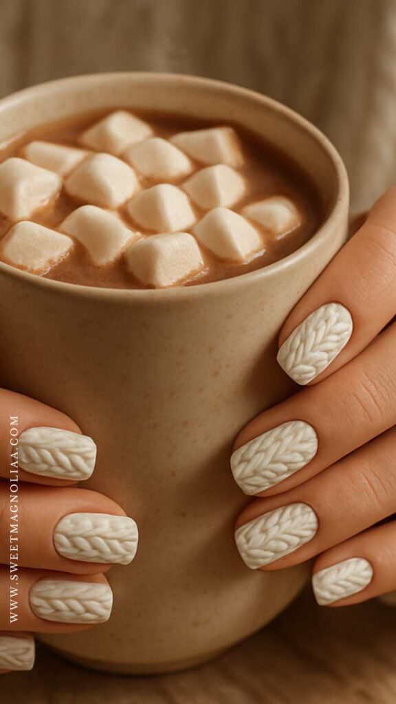 Winter Nail Designs: 3. Sweater Knit Nails