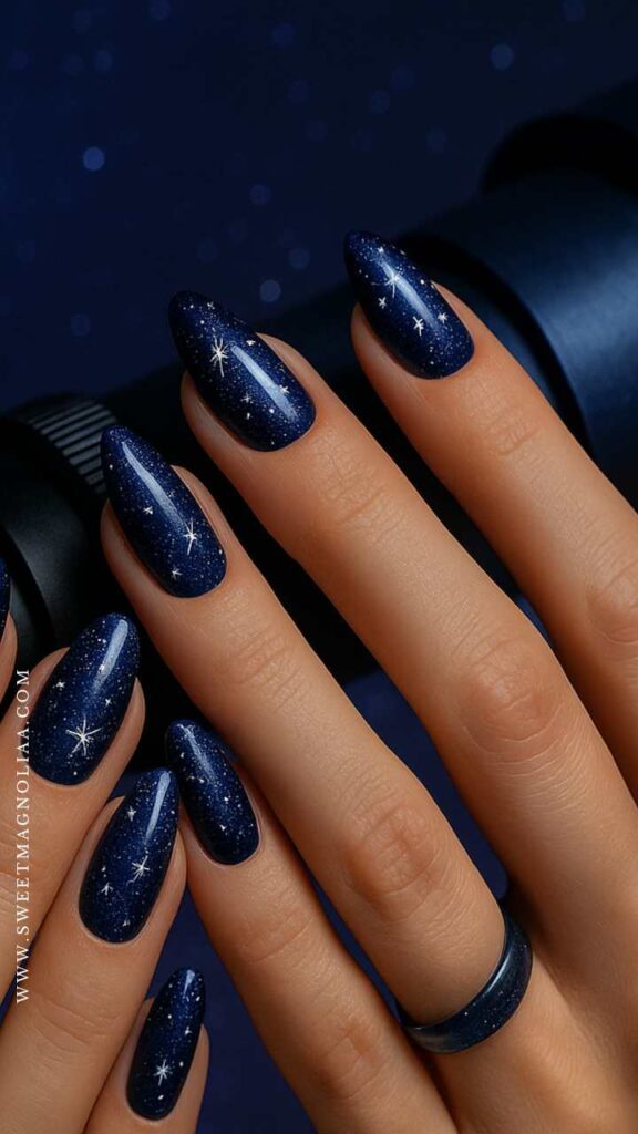 Winter Nail Designs: 14. Galaxy-Inspired Nails