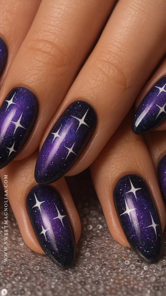 Winter Nail Designs: 18. Royal Amethyst Glam
