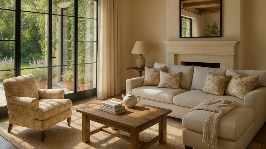 How to Give a Modern Living Room the English Cottage Style