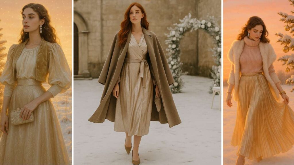 25 Gold Dress + Outfit Picks for Holiday Chic