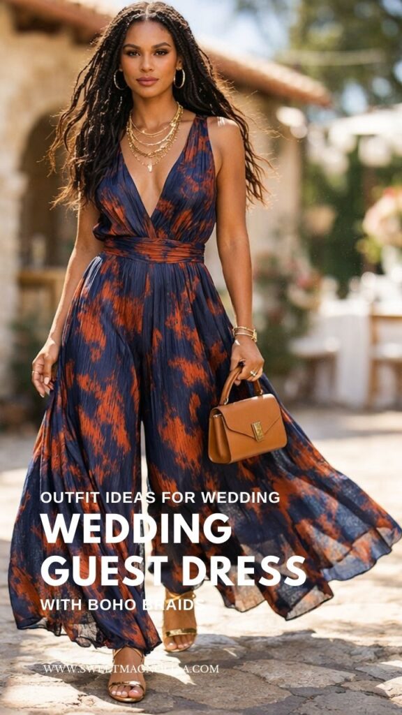Wedding Guest Dresses with Boho Braids Outfit Ideas